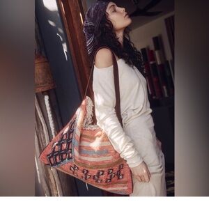 NWT Free people Whimsy Rug Slouchy Tote